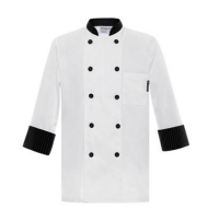 SKKI004 CHKOUT-M104C0281A design contrast collar chef's clothing order seven-minute sleeve chef's clothing a large number of custom chef's clothing chef's clothing supplier 45 degree